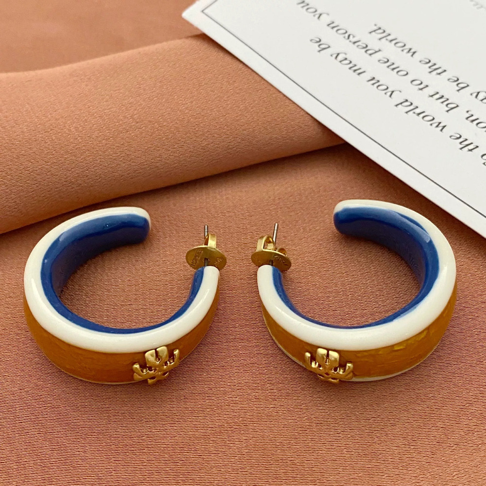 Tory Burch Enamel Alphabet Earrings Metal
